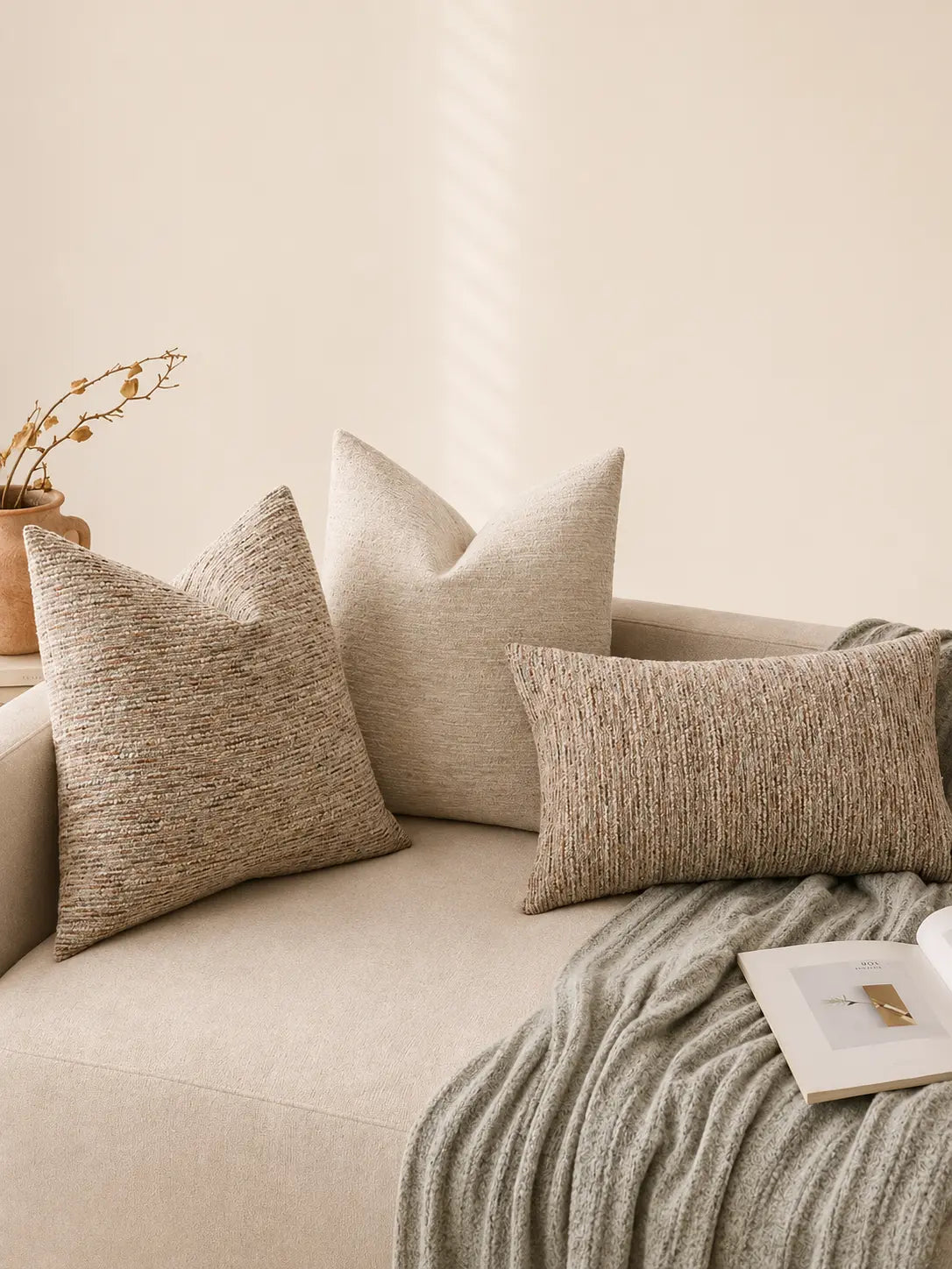 Soft Textured Throw Pillow