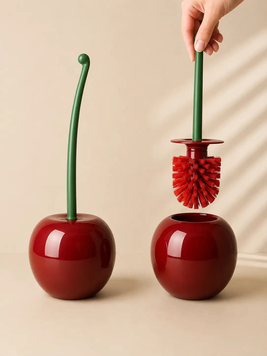 Red Toilet Brush Apple