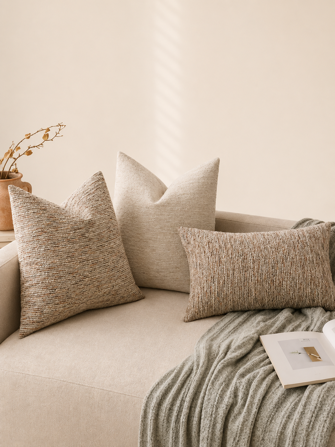Soft Textured Throw Pillow
