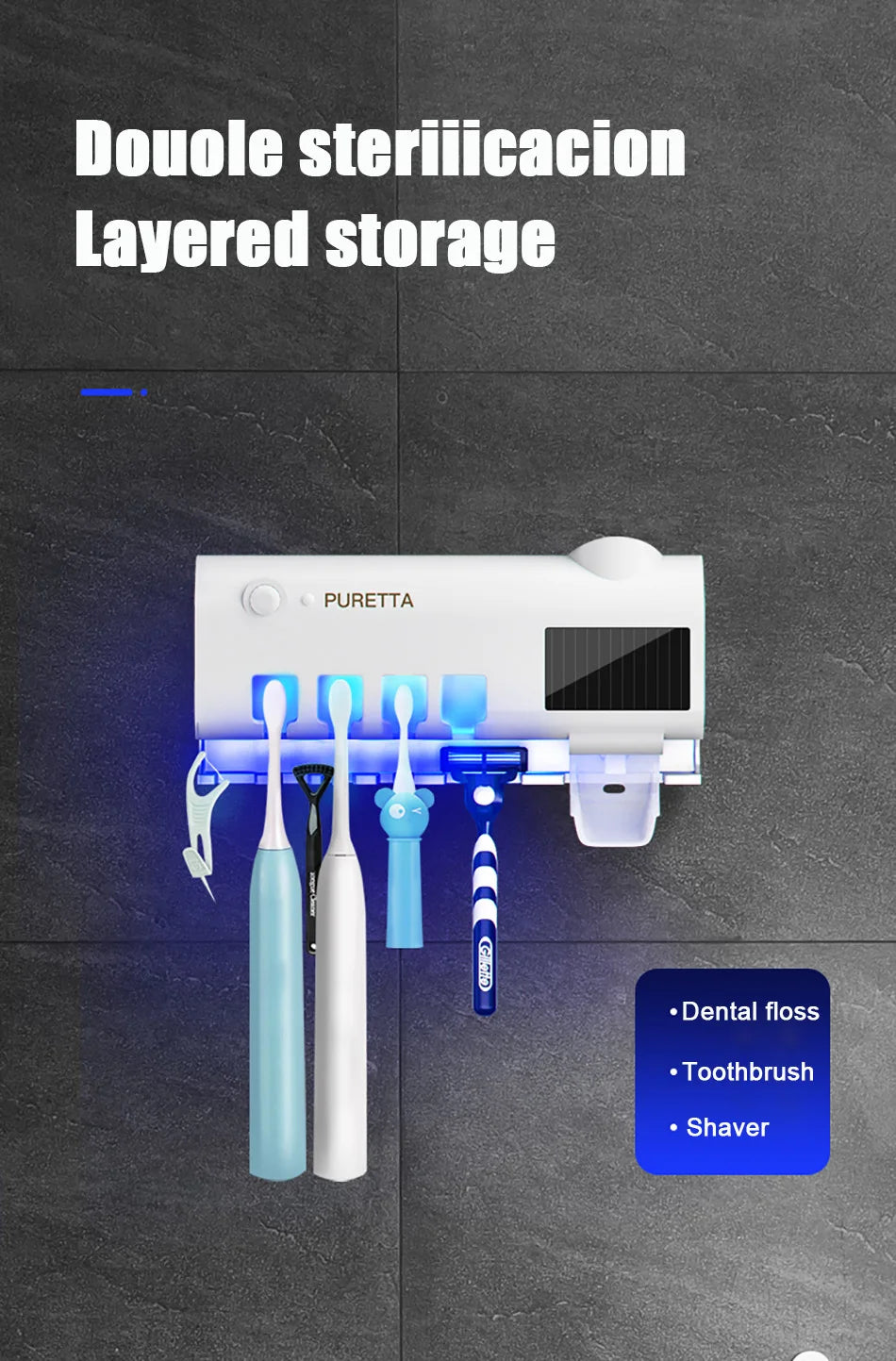 Automatic Toothpaste Solar Energy UV Toothbrush Holder Wall Toothbrush Sterilizer Dispenser Squeezers Bathroom Accessories