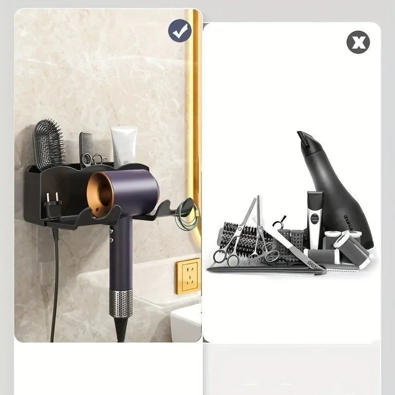 Hair dryer storage rack