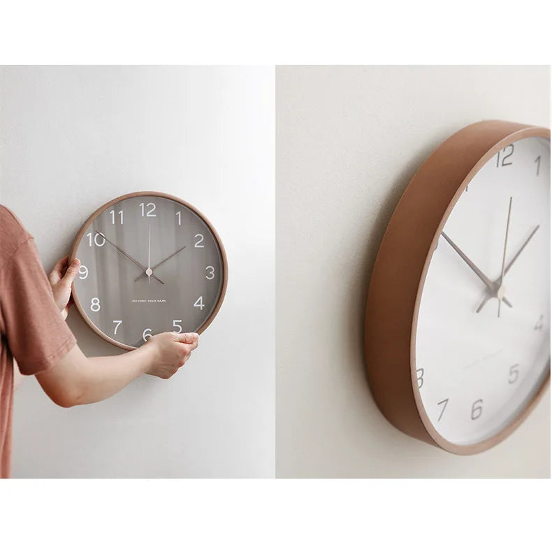 Nordic Solid Wood Wall Clock Modern Simple Creative Clocks Chinese Fashion Personality Wall Clock Living Room Bedroom Home Decor