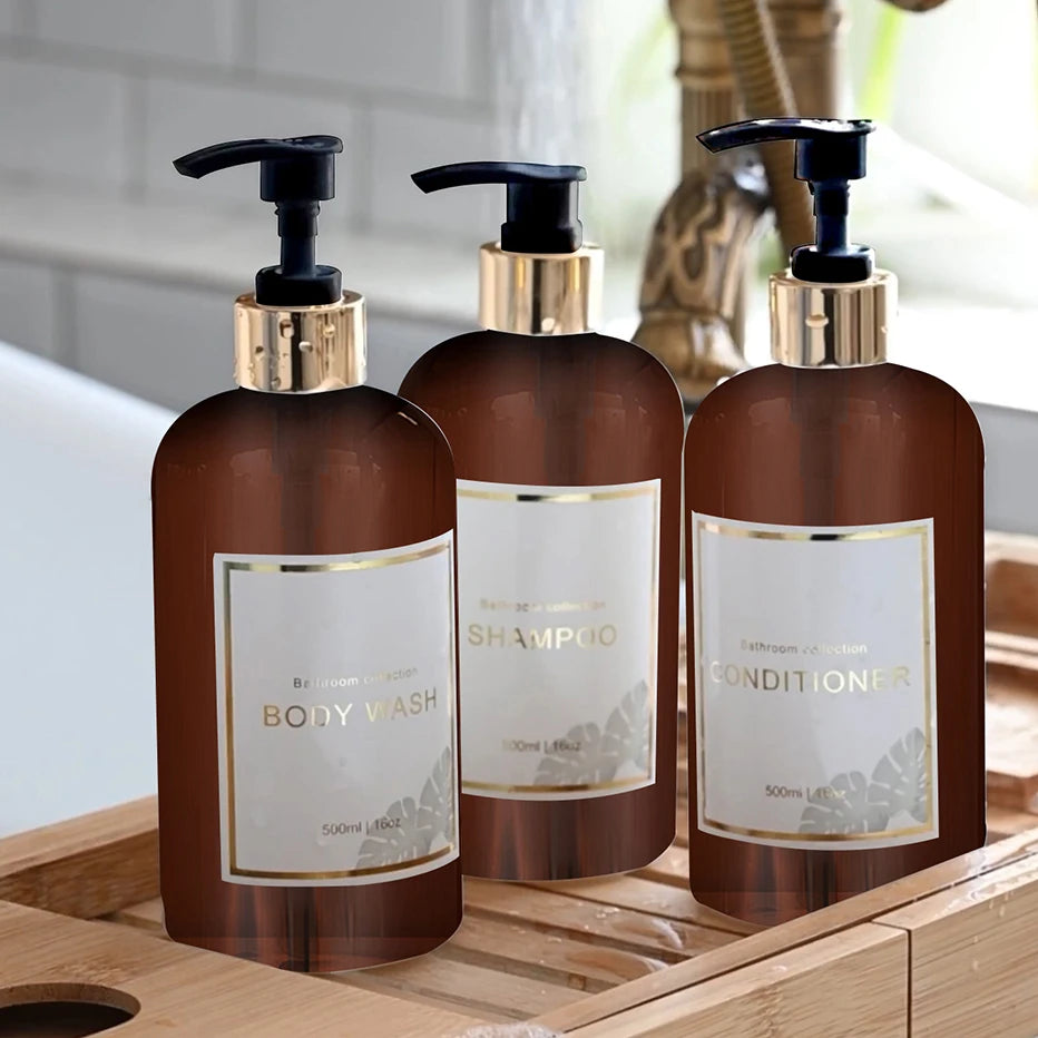 Refillable Soap and Shampoo Dispenser Set