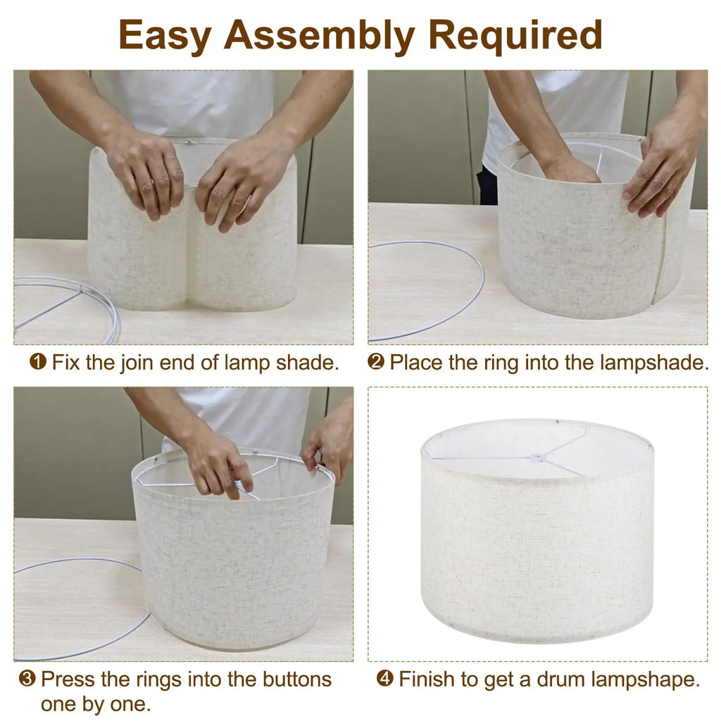Drum Lamp Shades for Table Lamp/ Floor Lamp 10.24' Top X 10.24' Bottom X 7.09' High Linen Lampshade Lamp Shade,Assembly Required