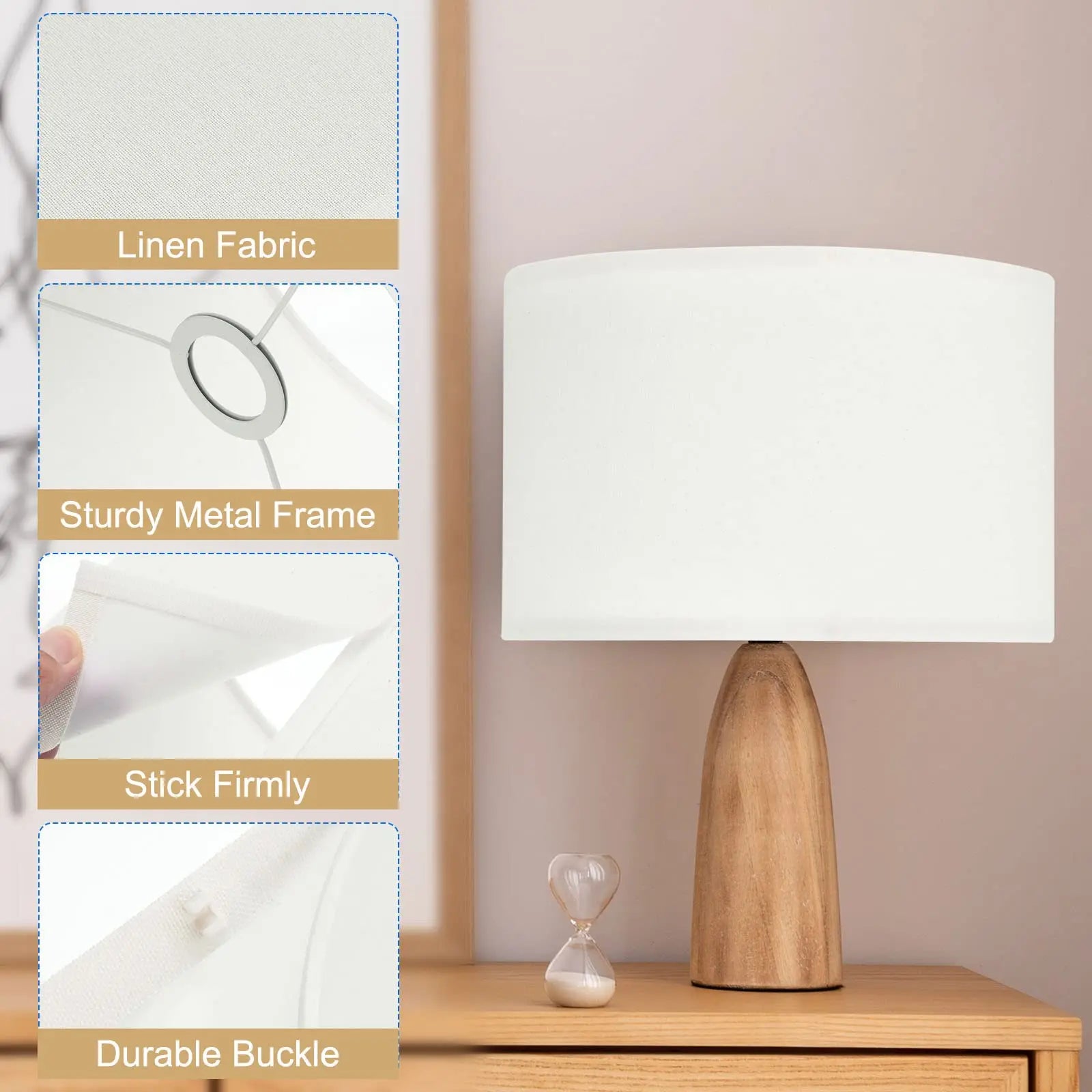 Drum Lamp Shades for Table Lamp/ Floor Lamp 10.24' Top X 10.24' Bottom X 7.09' High Linen Lampshade Lamp Shade,Assembly Required