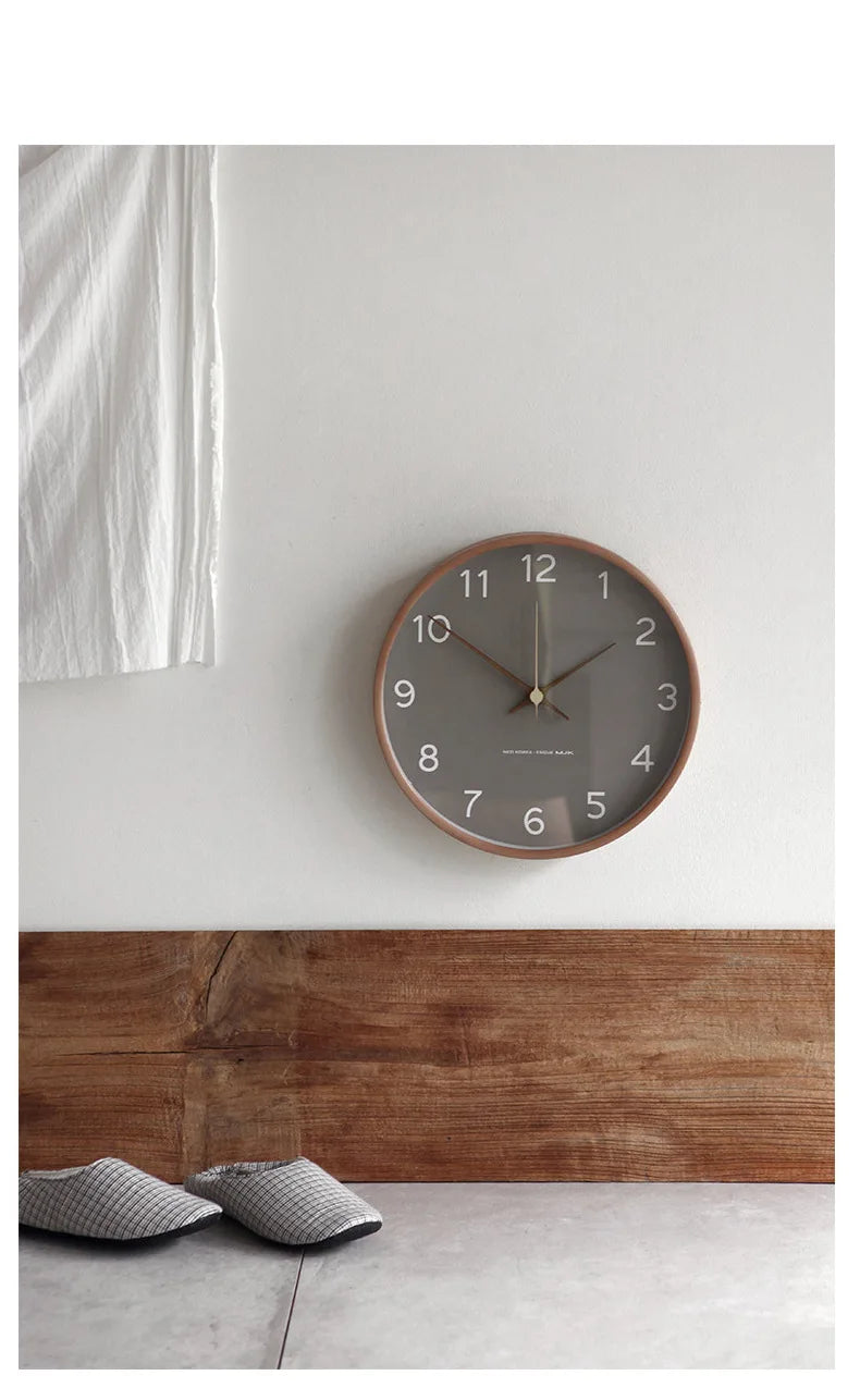 Nordic Solid Wood Wall Clock Modern Simple Creative Clocks Chinese Fashion Personality Wall Clock Living Room Bedroom Home Decor