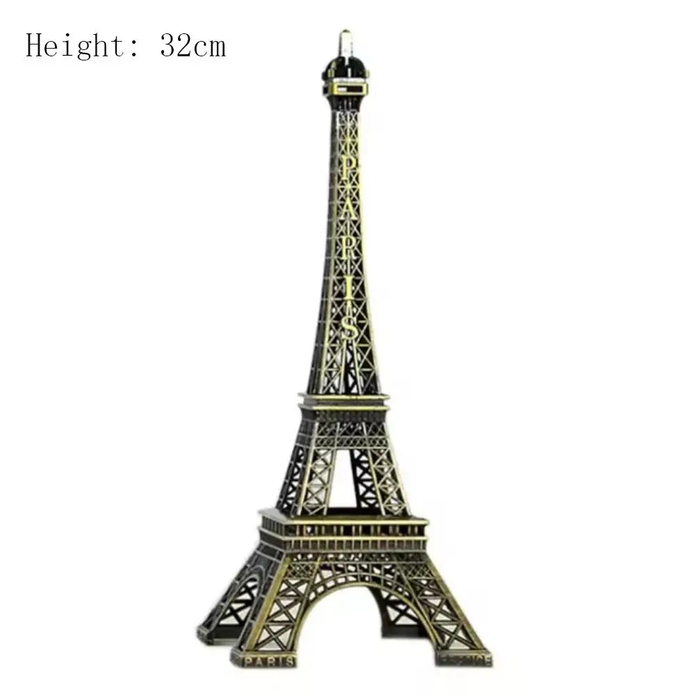 Metal Eiffel Tower Statue Bronze Exquisite Design Eiffel Tower Decorative Ornaments 7 Sizes with Box Architectural Collectibles