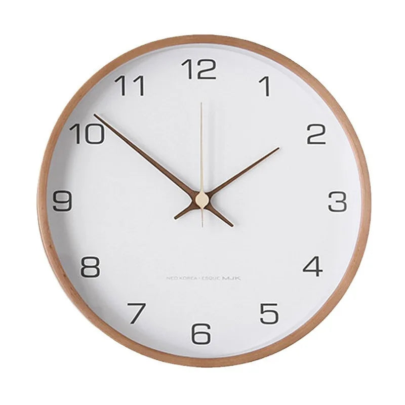 Nordic Solid Wood Wall Clock Modern Simple Creative Clocks Chinese Fashion Personality Wall Clock Living Room Bedroom Home Decor