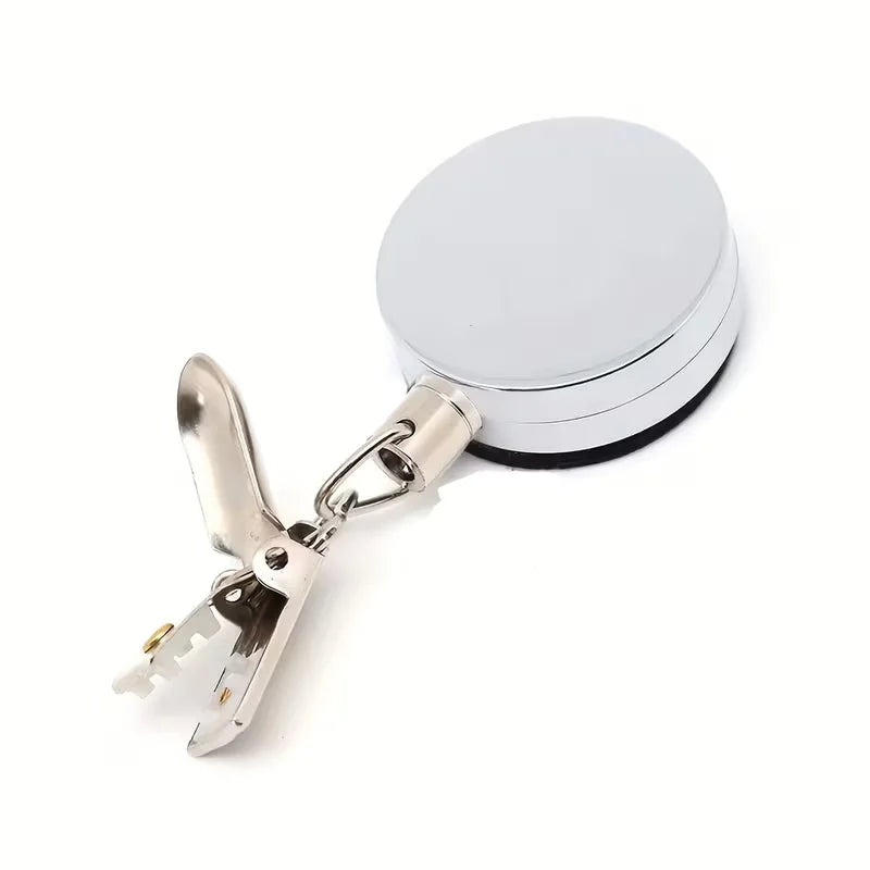 1PC Automatic Retractable Towel Rack No-Drill Self-Adhesive Wall Mounted Hand Towel Holder with Stainless Steel Cable Clamp